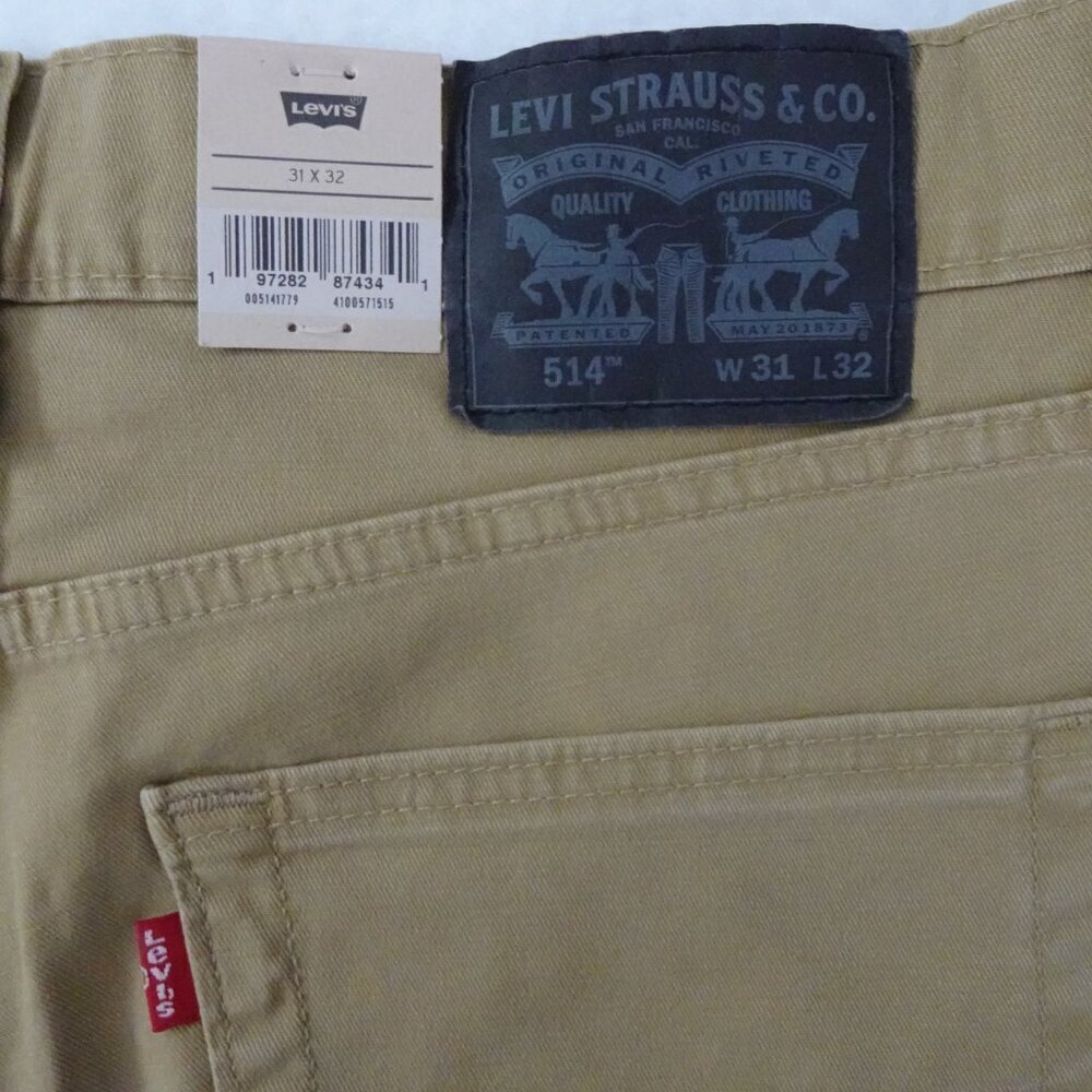 Levi's 514 Straight Leg Jeans Men's Size 31x32 Brown Stretch Twill - Picture 6 of 11